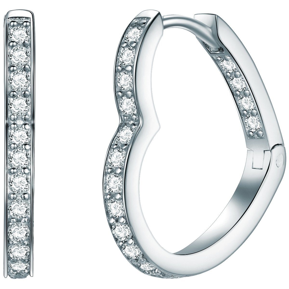 Rafaela Donata Paar Creolen Herz silber, mit Herz günstig online kaufen