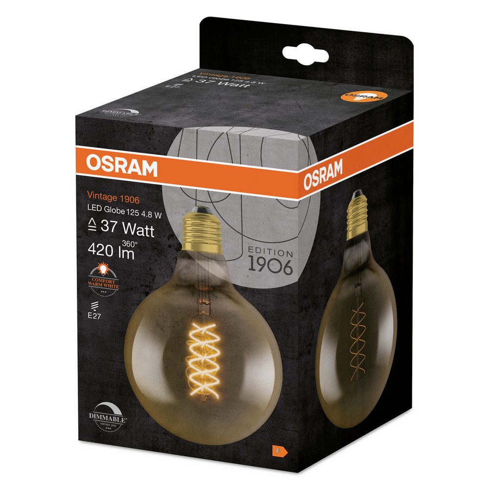 Osram LED-Leuchtmittel OSRAM HOMELIGHTING 4058075761650 LED EEK F (A - G) E27 Globeform 4.8 W