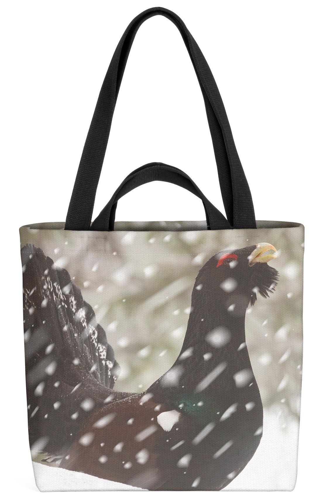 VOID Henkeltasche (1-tlg), Auerhuhn Huhn Tier Winter Schnee winter wald vögel natur stehendes pa