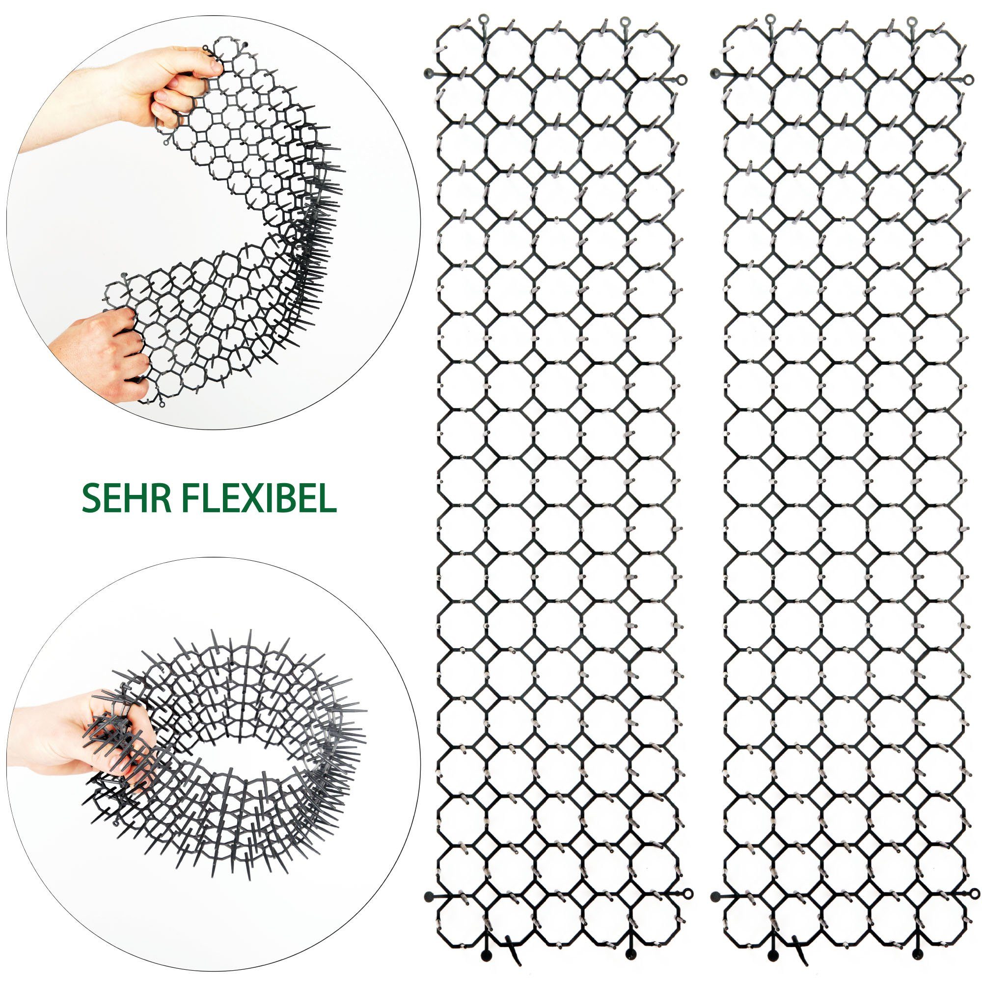 Bestlivings Dornengitter Tier Barriere, 50x13x3 cm, 2-St., 50x13x3cm (LxBxH) Katzen und Marder Schutz - Übersteigschutz Outdoor