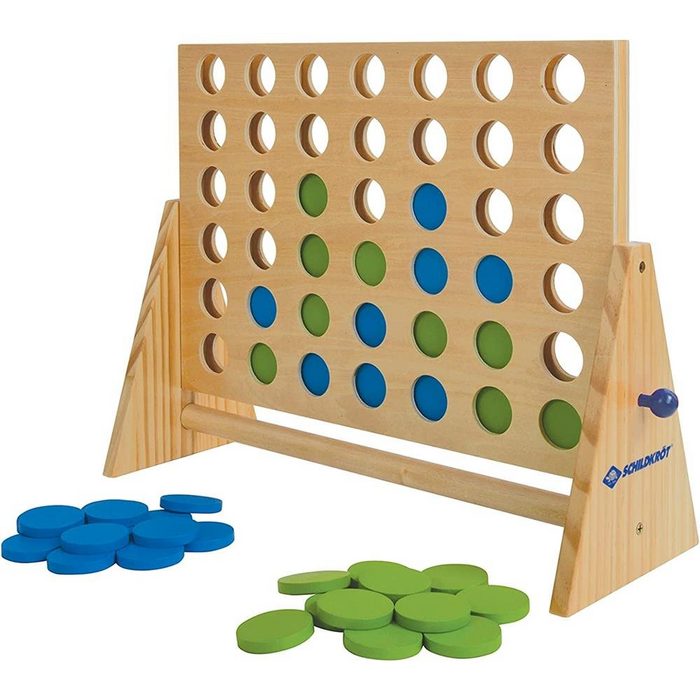 Schildkröt Spielzeug-Gartenset 4 Gewinnt aus Holz mit 42 Spielsteinen Strategiespiel Geschicklichkeitsspiel