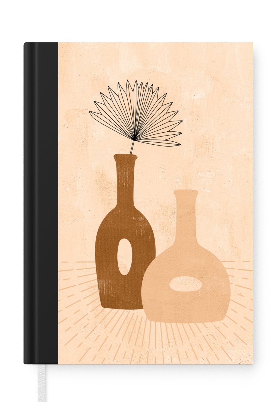 MuchoWow Notizbuch Pflanze - Vasen - Pastell - böhmisch, Journal, Merkzettel, Tagebuch, Notizheft, A5, 98 Seiten, Haushaltsbuch