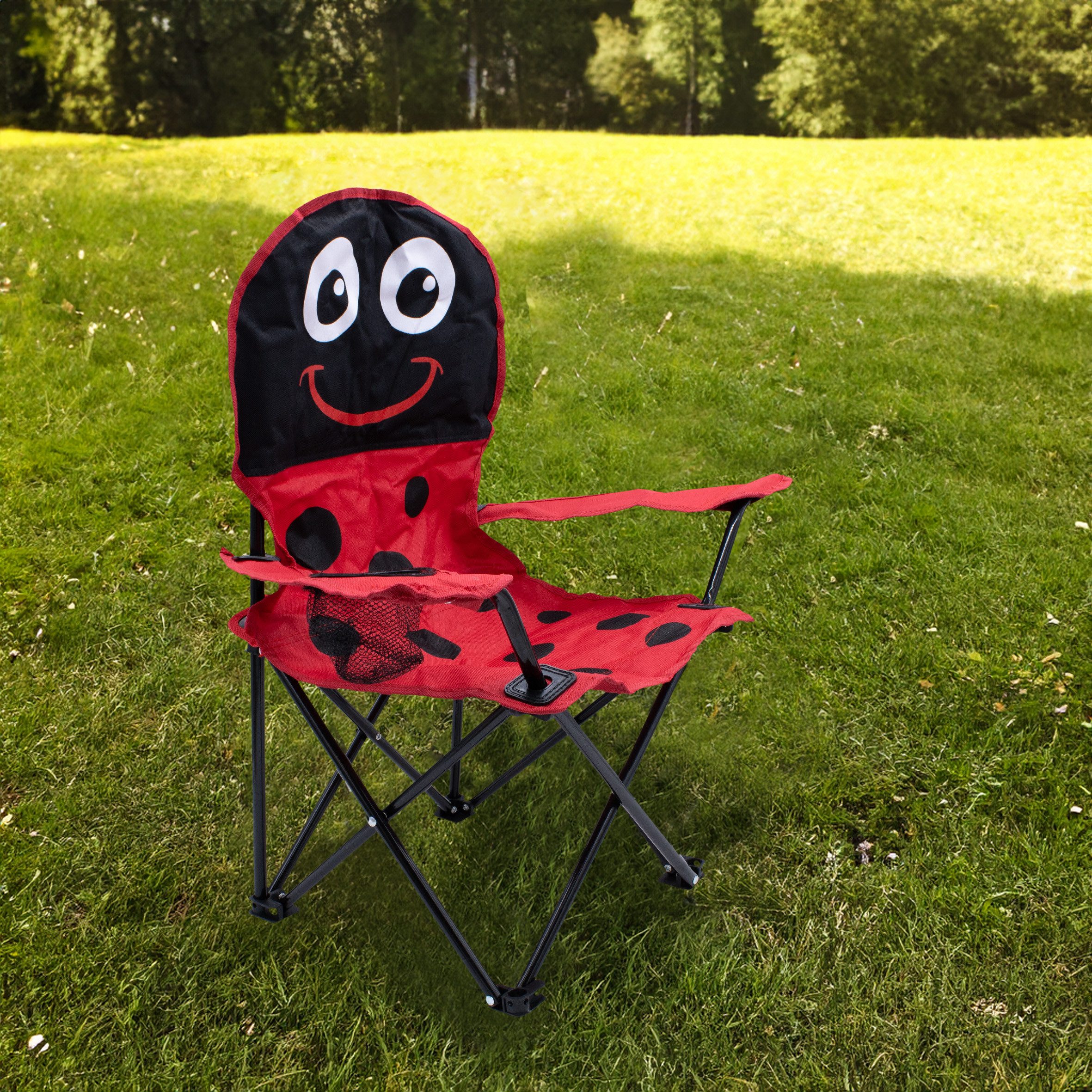 Spetebo Campingstuhl Kinder Campingstuhl mit Getränkehalter (Stück, 1 St), Garten Kinderstuhl faltbar mit Tragetasche – Bild 5 von 5