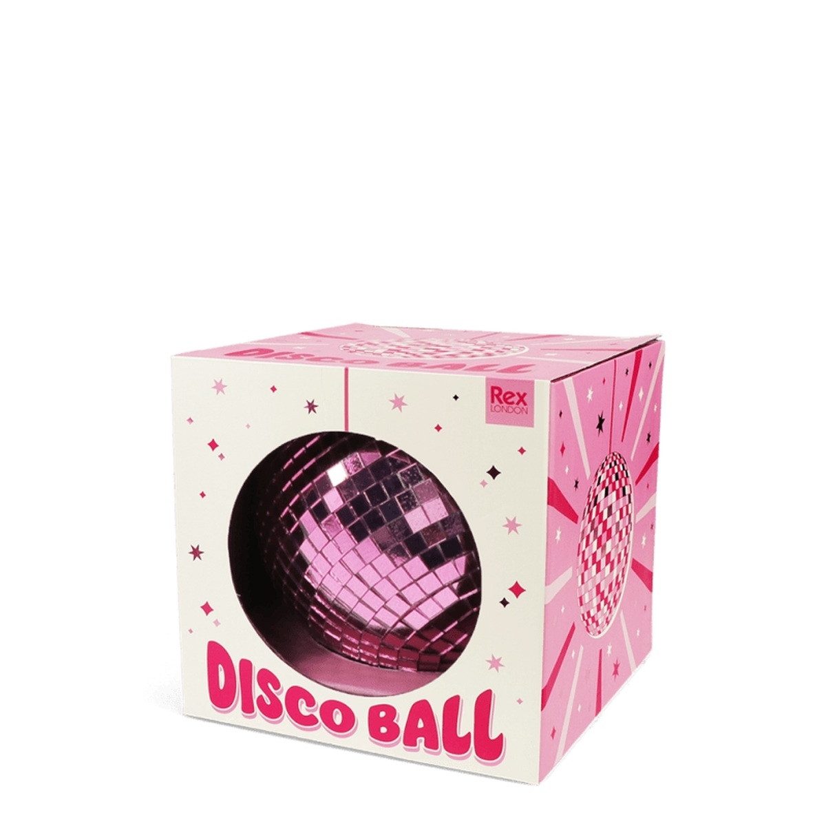 Rex London Dekokugel Discokugel Pink mit Spiegeloberfläche – Spiegelkugel für Partys & Deko