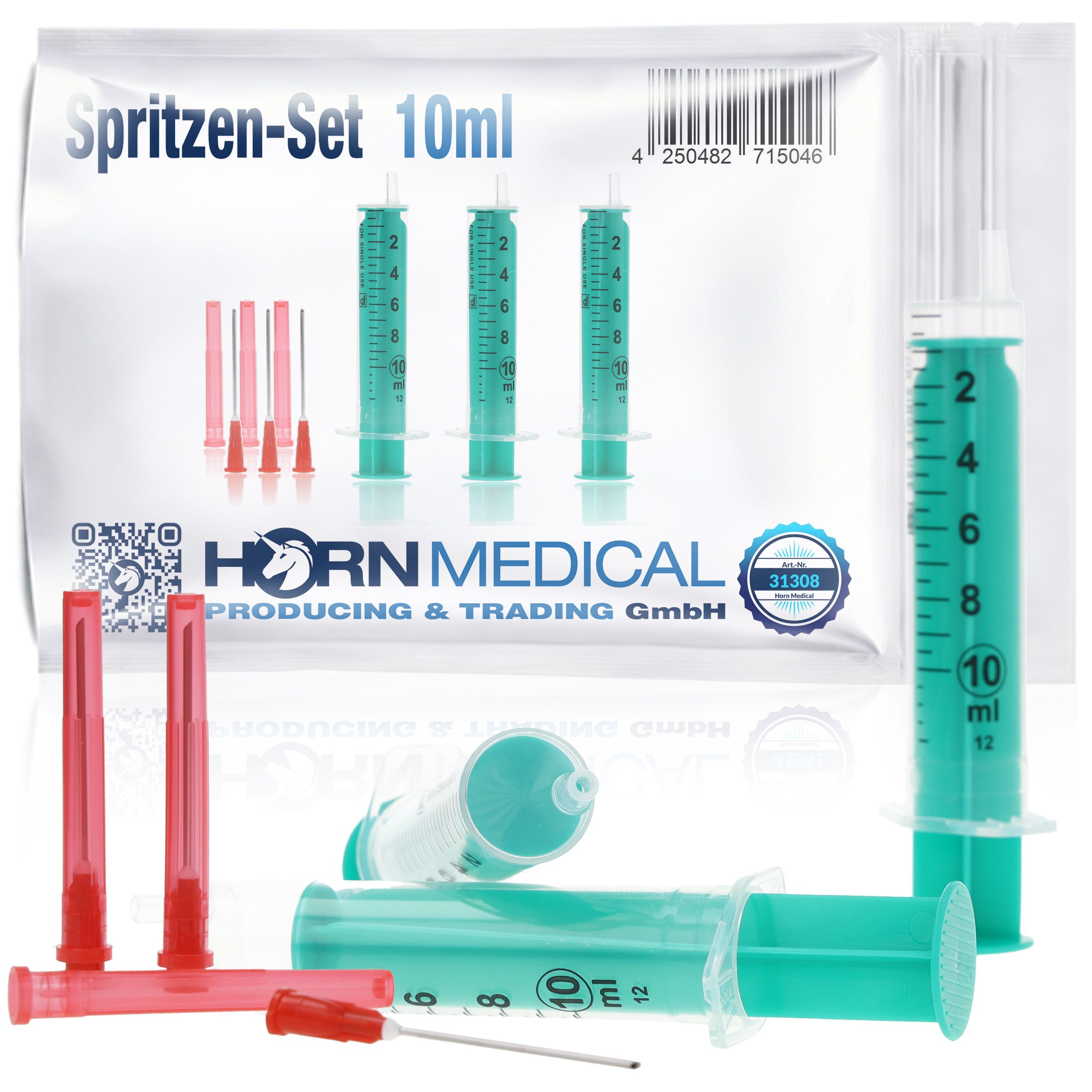 Horn Medical Einwegspritze Horn Medical Spritzen-Sets mit stumpfen Kanülen -Größe wählbar-, (Einwegartikel, einzeln steril verpackt), präzises Dosieren ohne Verletzungsgefahr