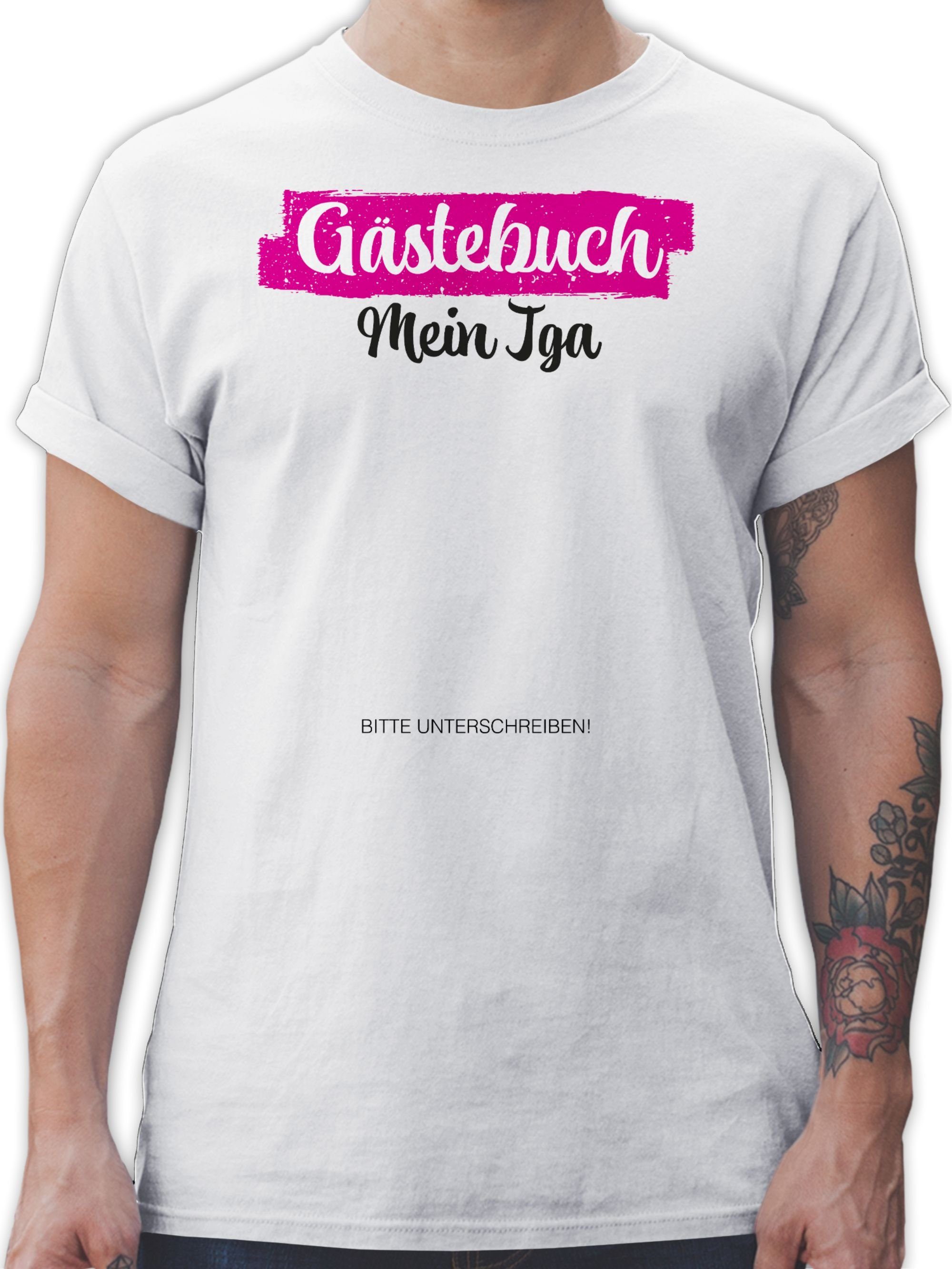 Shirtracer T-Shirt JGA Gästebuch I Gästeliste Unterschreiben JGA Männer 01 Weiß | T-Shirts