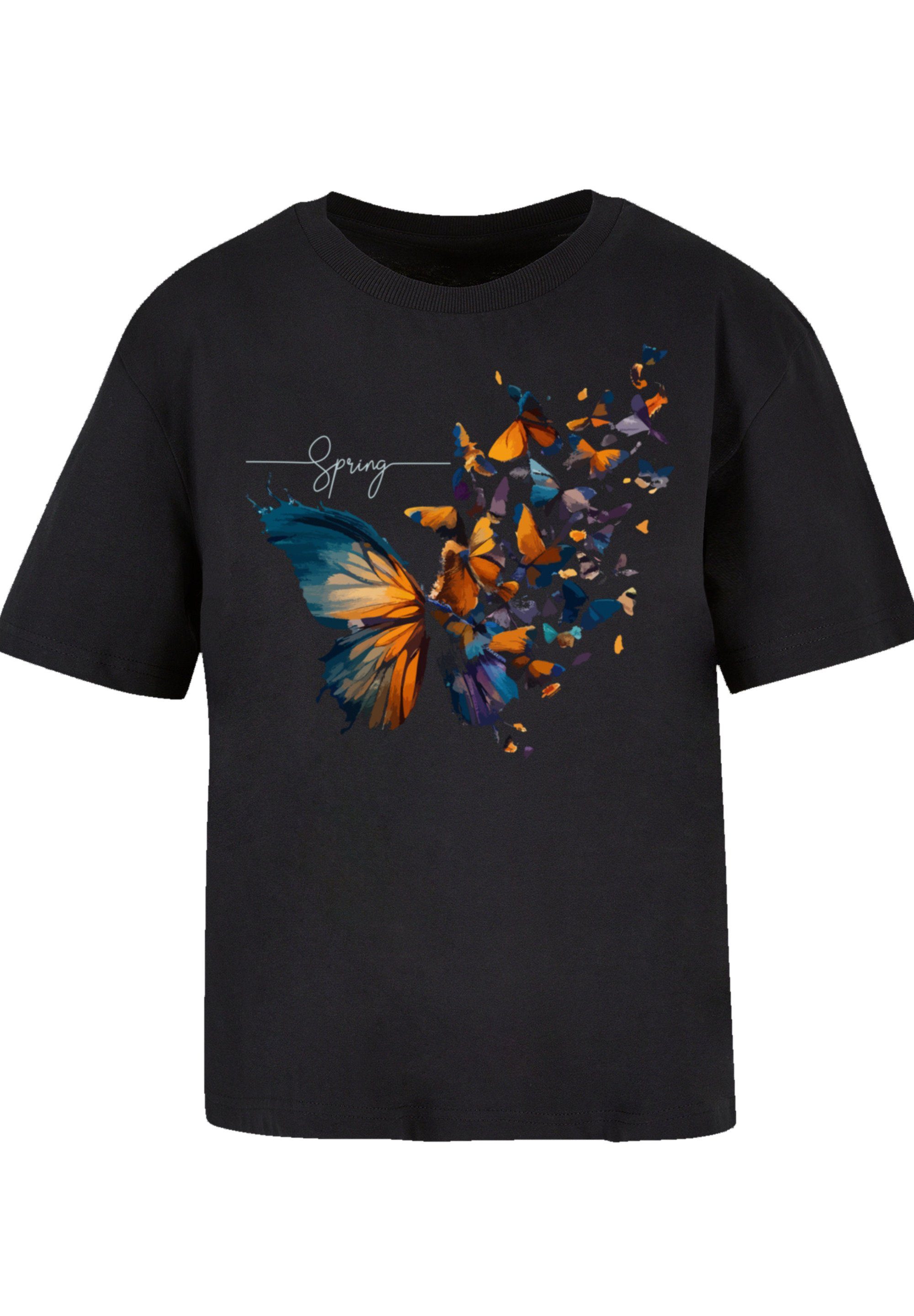 F4NT4STIC T-Shirt Schmetterling Print, Fällt aus, bitte kleiner bestellen eine weit Größe