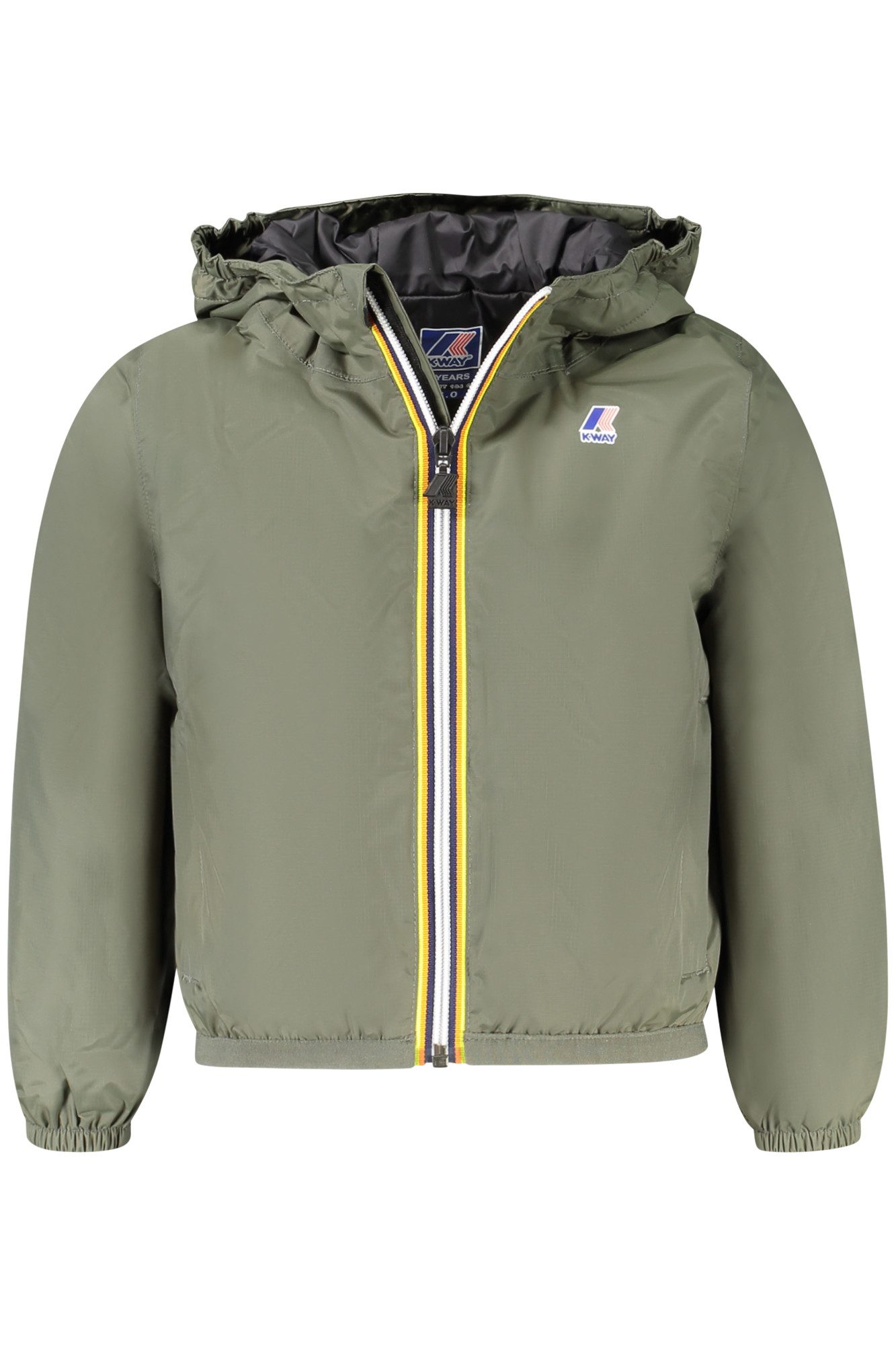K-WAY Outdoorjacke Grüne Herrenjacke mit Kapuze und Reißverschluss – Stilvolle Detail