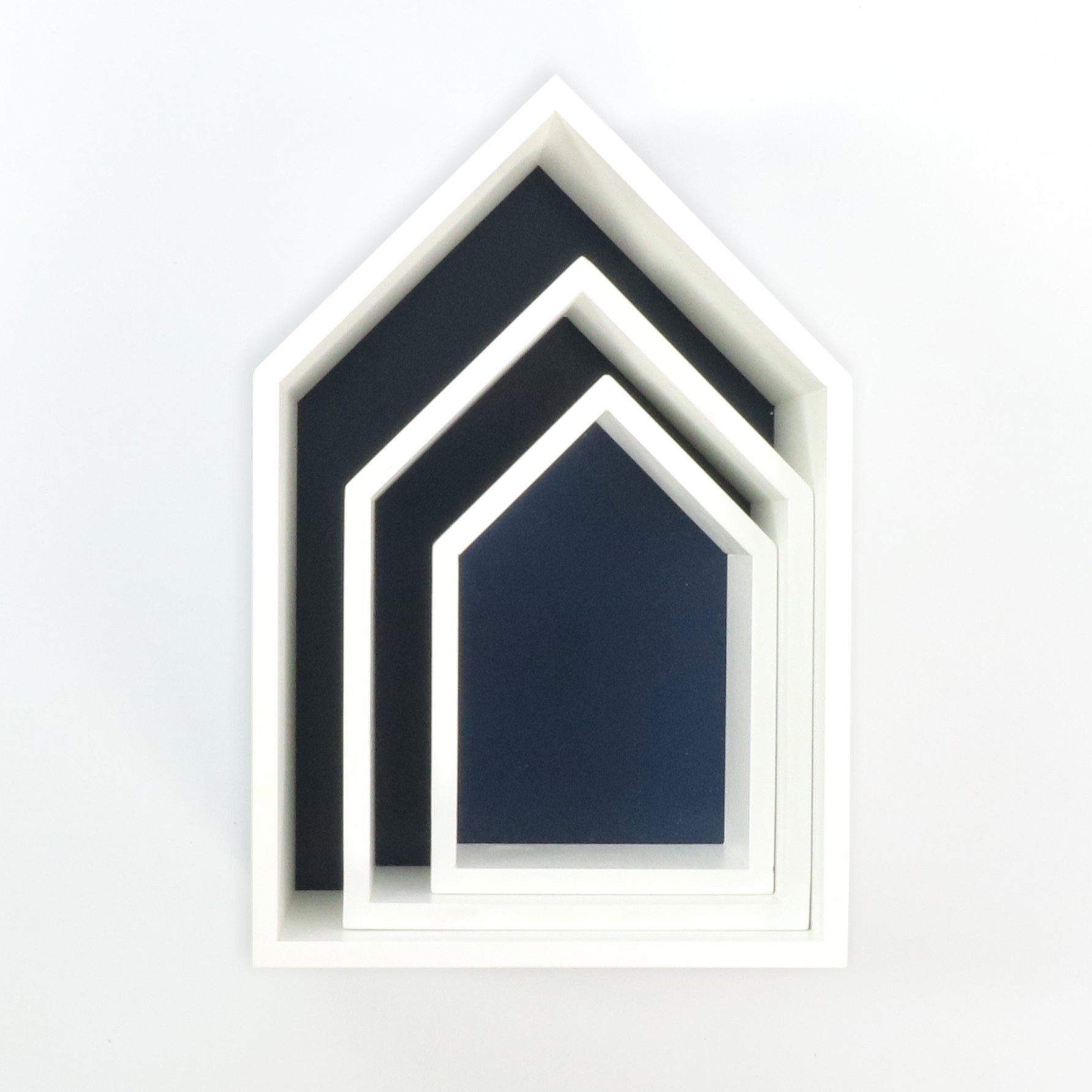 Puckdaddy GmbH Полкиlement Elise (3er-Set) im dekorativen Haus Design, Blau