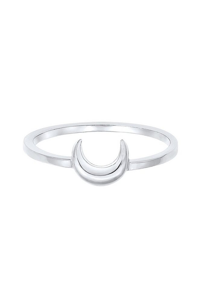 Elli Fingerring Halbmond Mond Astro Basic 925 Silber, Das ideale Geschenk  für die Frau oder Freundin