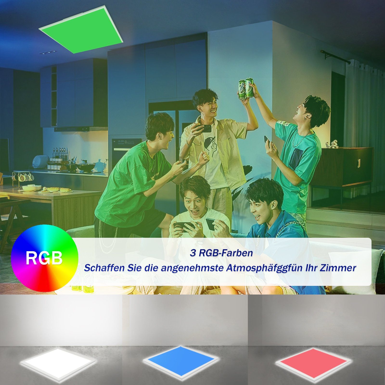 Nettlife LED Deckenleuchte LED Deckenleuchte RGB Farbwechsel, RGB Farbwechs günstig online kaufen