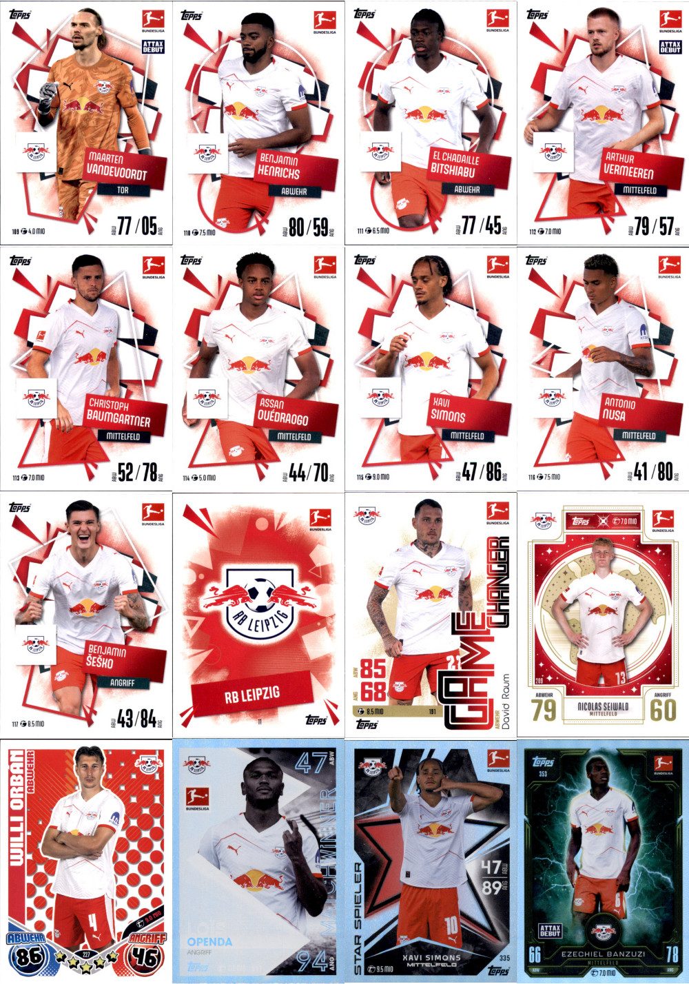 Topps Sammelkarte Topps Match Attax Bundesliga - 2025/26 - Mannschaftspaket - RB LEIPZIG
