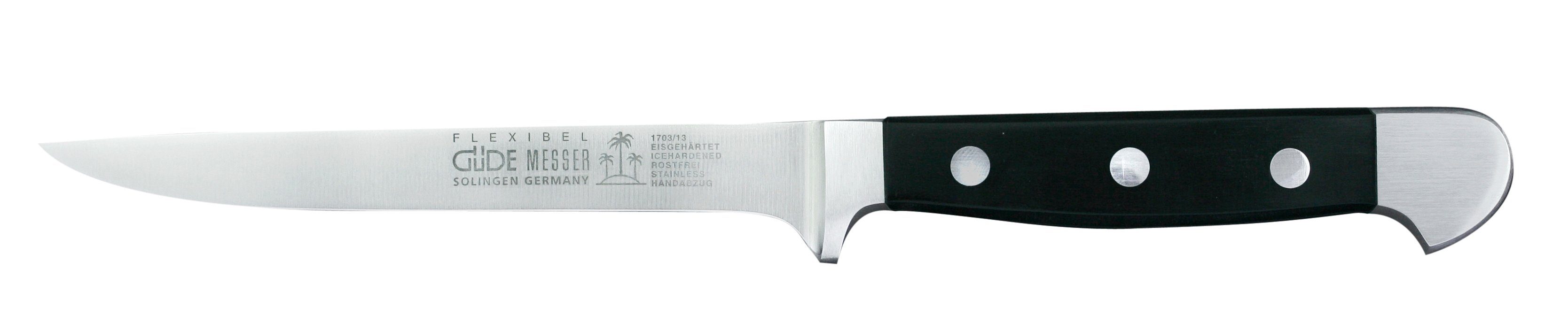 Güde Messer Solingen Kochmesser Alpha, Ausbeinmesser 13 cm flexibel - CVM-Messerstahl - Griffschalen