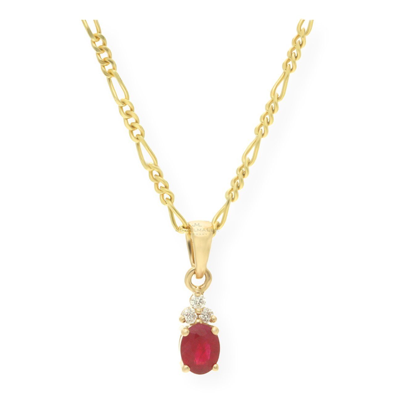 JuwelmaLux Kettenanhänger JuwelmaLux Anhänger 585/000 (14 Karat) Gold mit Brillanten und Rubin J (1-tlg), Schmuckanhänger