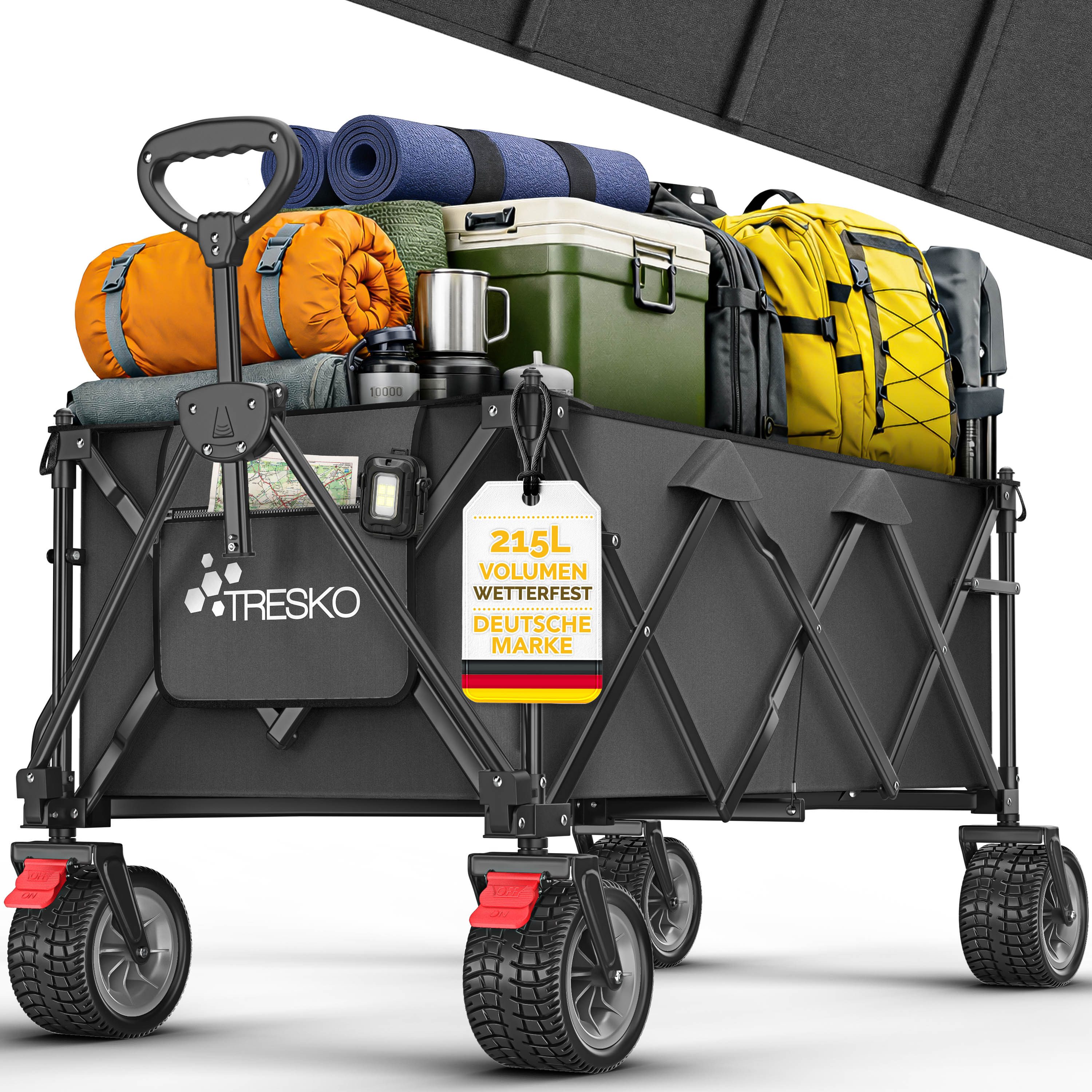 Bollerwagen TRESKO® GV-215 Faltbarer Bollerwagen Handwagen