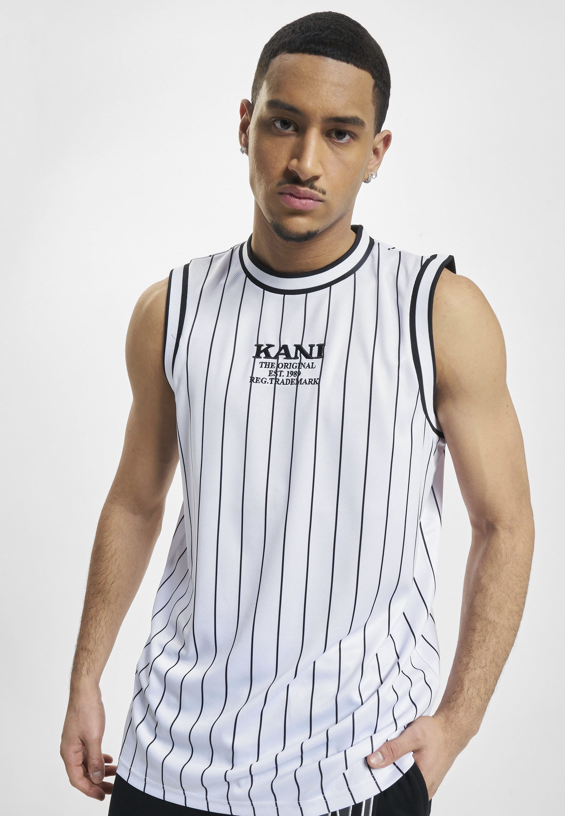 Karl Kani Tanktop Karl Kani Herren KM232-001-3 KK Retro Pinstripes Basketball Tank (1-tlg)