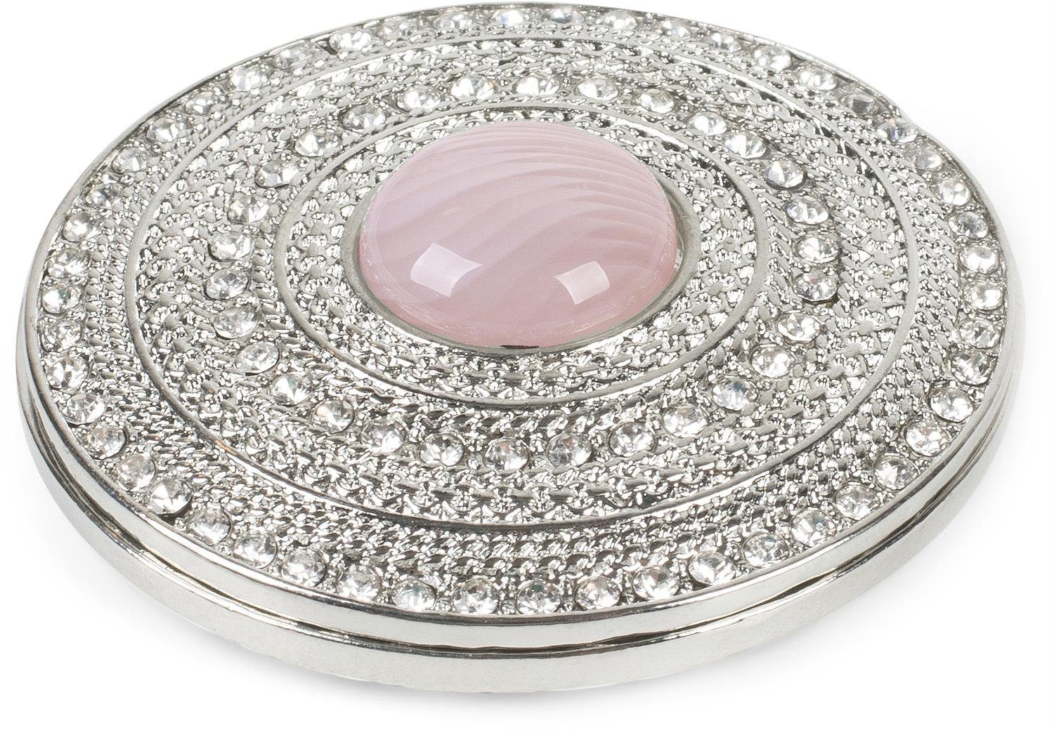 Brosche Runde Magnet Brosche mit großer Perle und Strass
