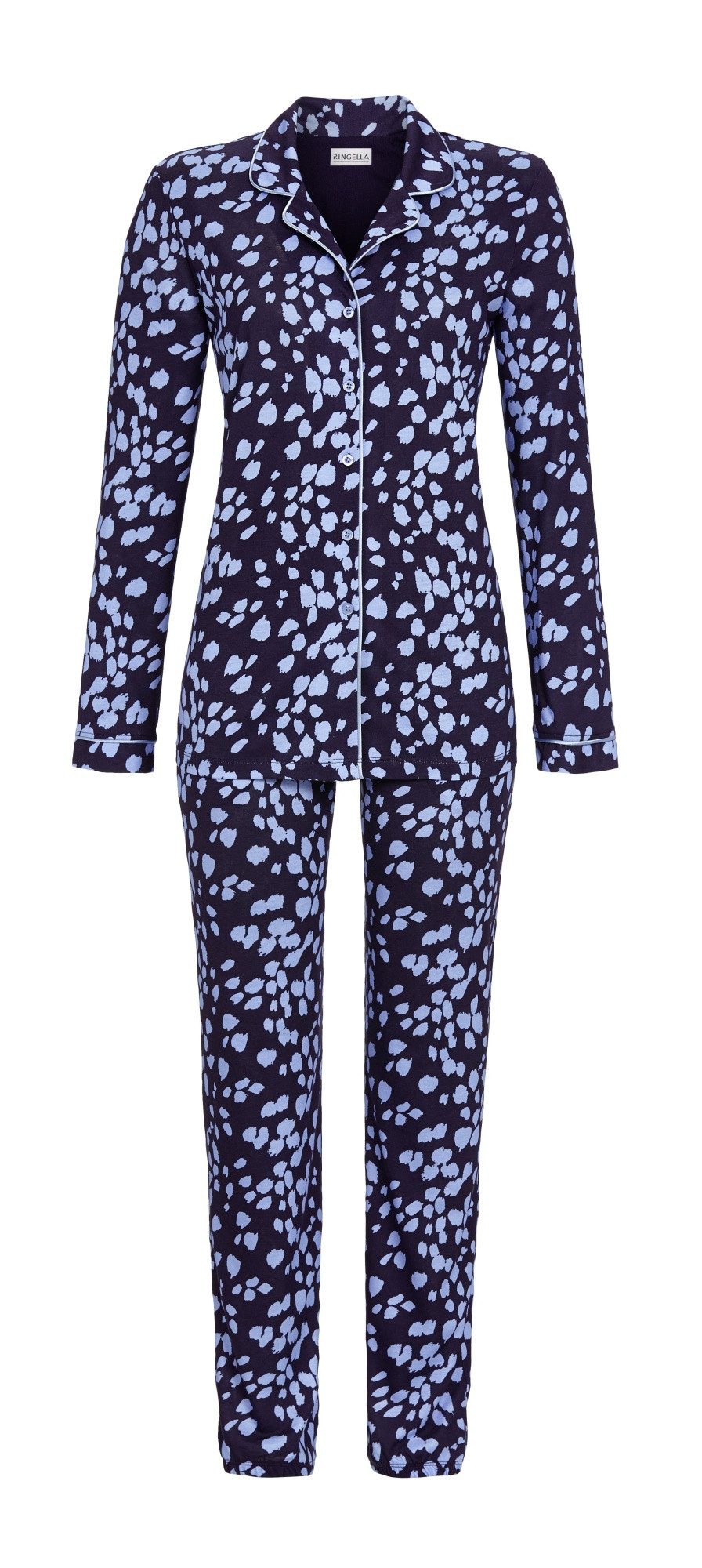 Pyjama mit durchgeknöpftem Oberteil und Seitentaschen