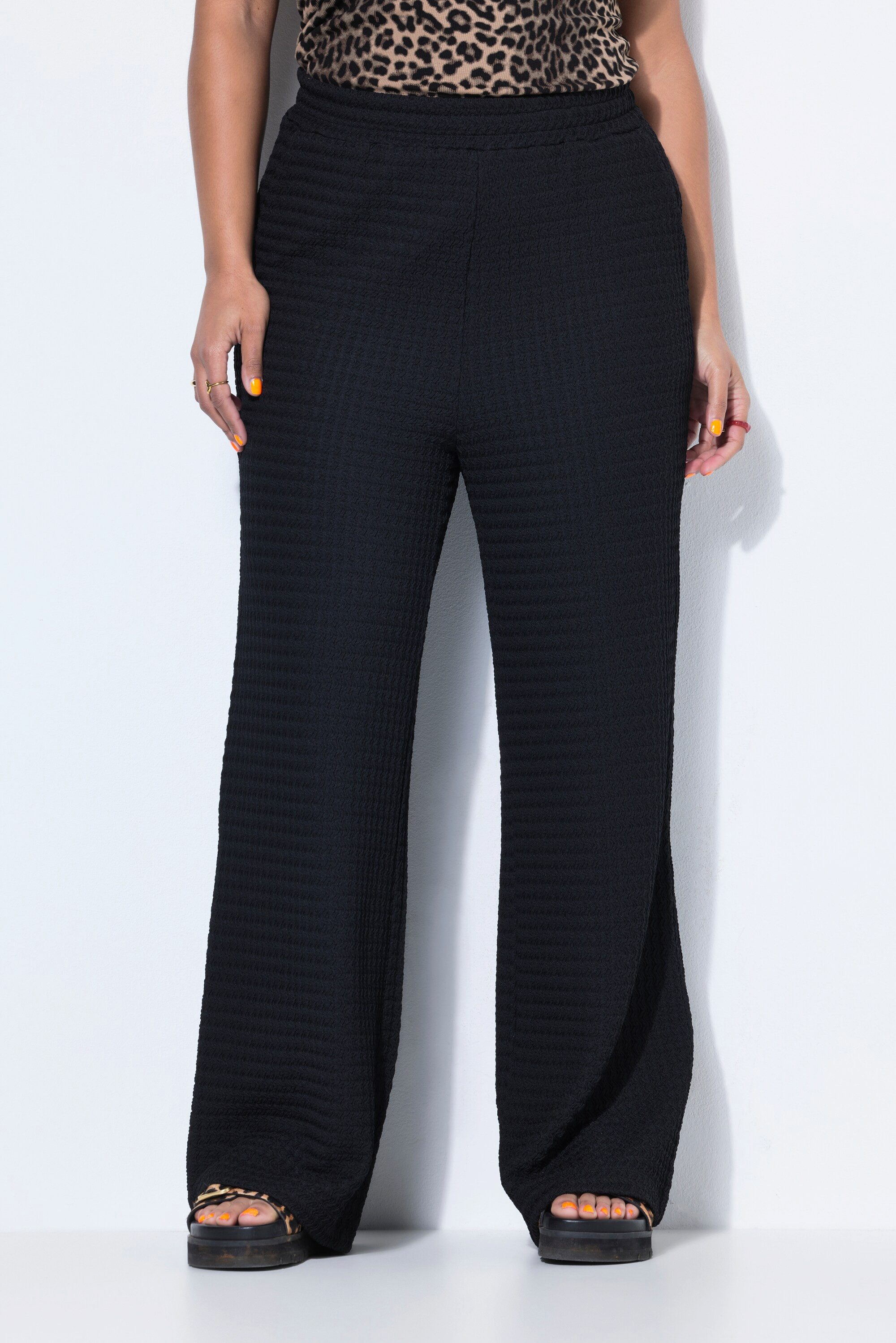 Studio Untold Schlupfhose Hose Wide Legs Waffelstruktur Elastikbund günstig online kaufen