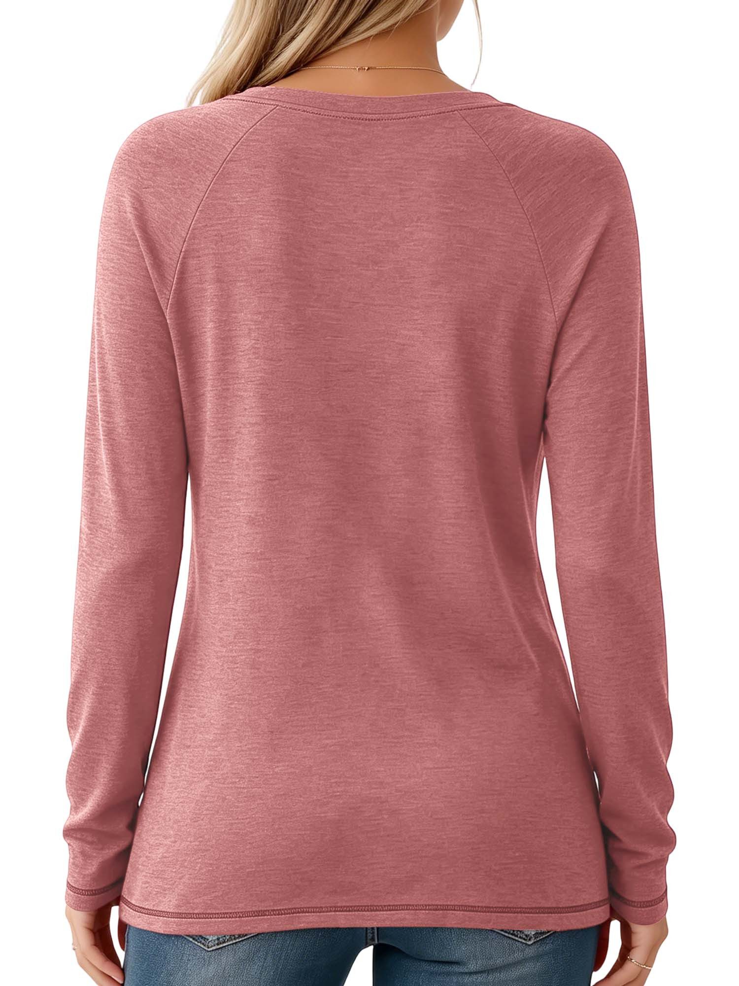 PYLIKE Print-Shirt Damen V-Ausschnitt Longsleeve mit Hexenbesen Print-Shirt Halloween Special Feiertag tragen – Bild 2 von 5
