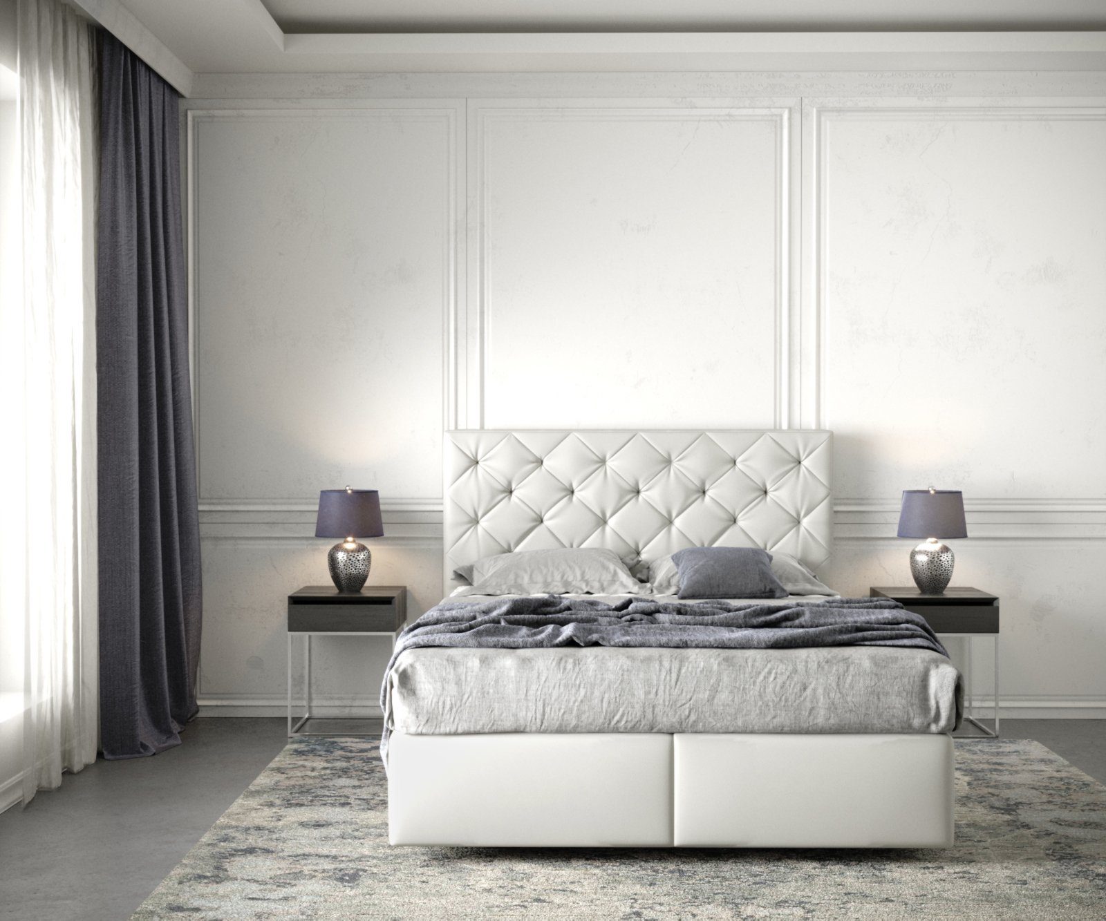 DELIFE Boxspringbett Dream-Great, Kunstleder Weiß 140x200 cm mit Matratze u günstig online kaufen