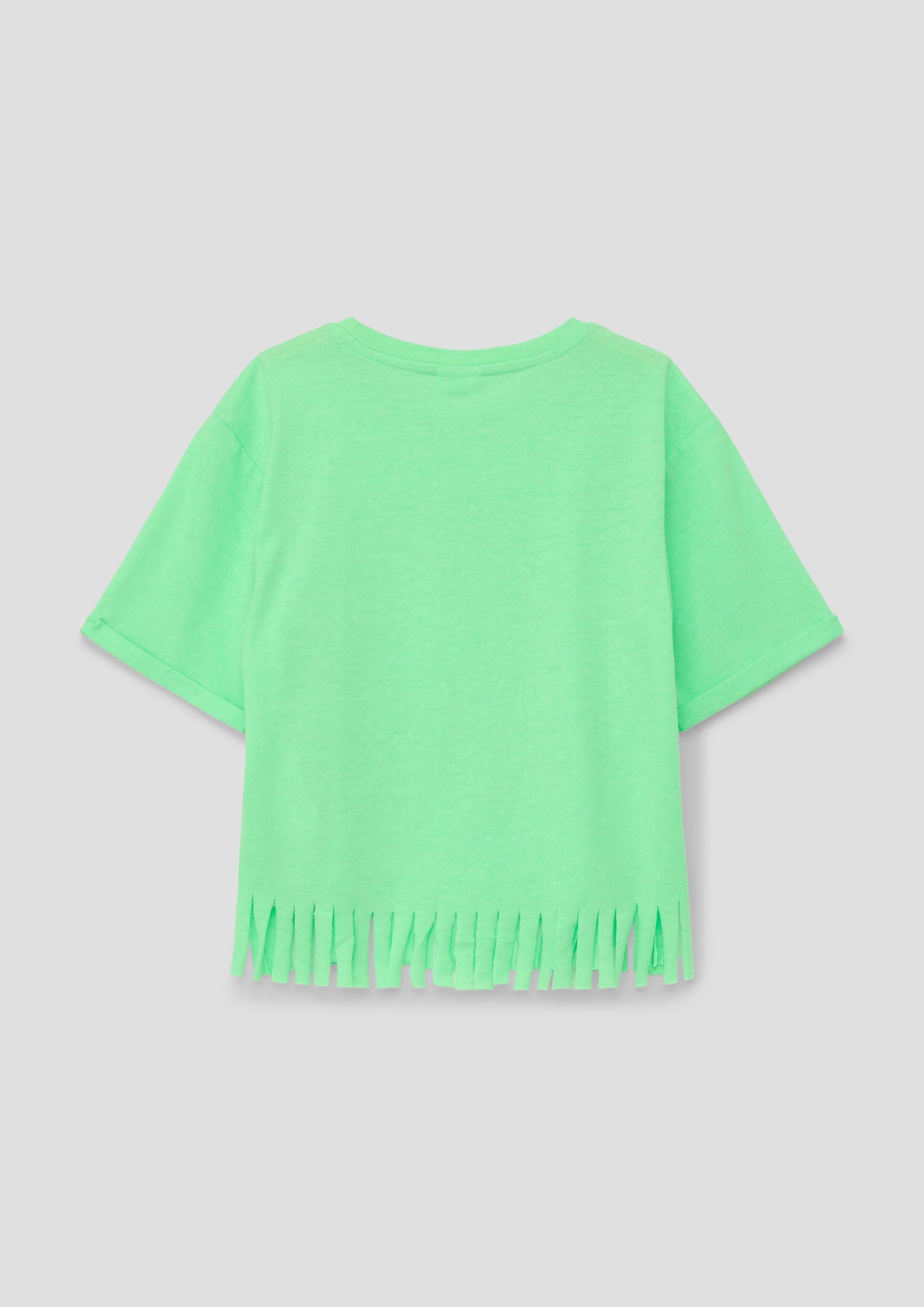 s.Oliver Kurzarmshirt T-Shirt T-Shirt mit Fransensaum