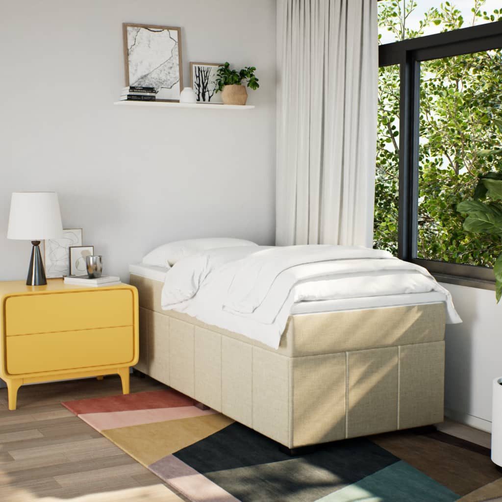 vidaXL Bett Boxspringbett mit Matratze Creme günstig online kaufen