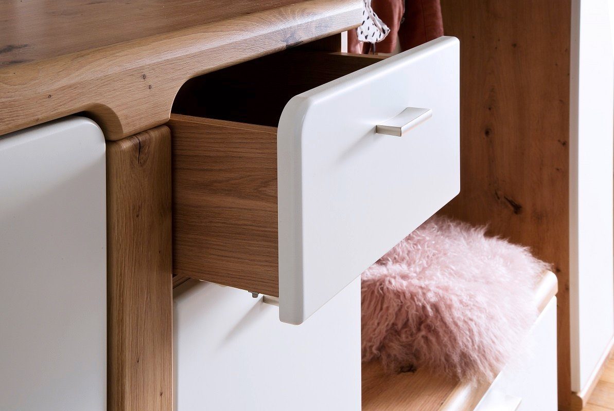 MCA furniture 2 / matt weiß Sideboard Balkeneiche Torino, Kommode