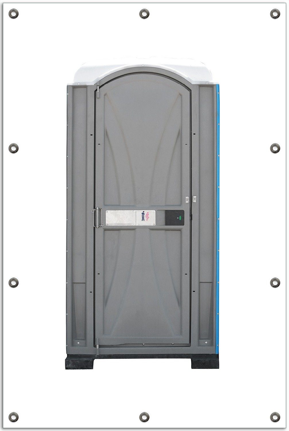 Wallario Sichtschutzzaunmatten Tragbares Klo - Toilette in schickem grau