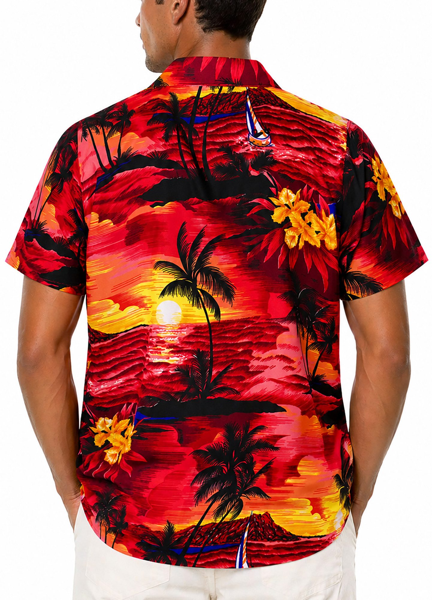 King Kameha Hawaiihemd "Surf" Funky Hawaii-Hemd Herren Kurzarm Front-Tasche Sommerhemd – Bild 4 von 5