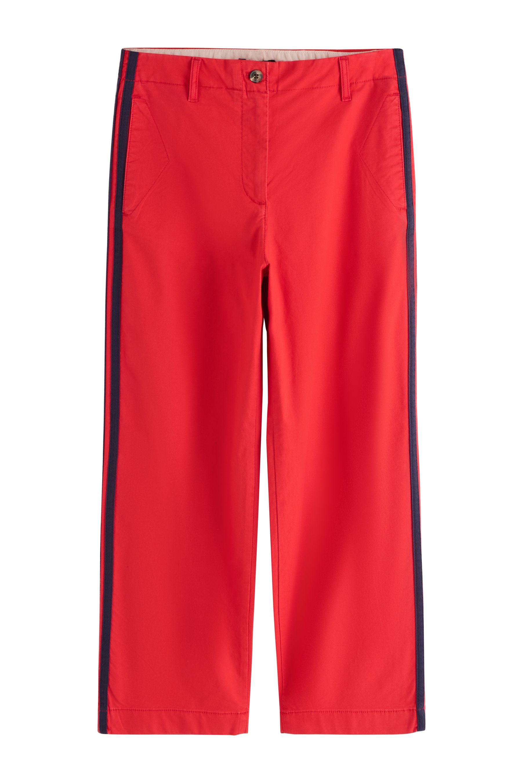 Next Chinohose Chinohose, gerades Bein, Seitenstreifen und Gürtel (1-tlg)