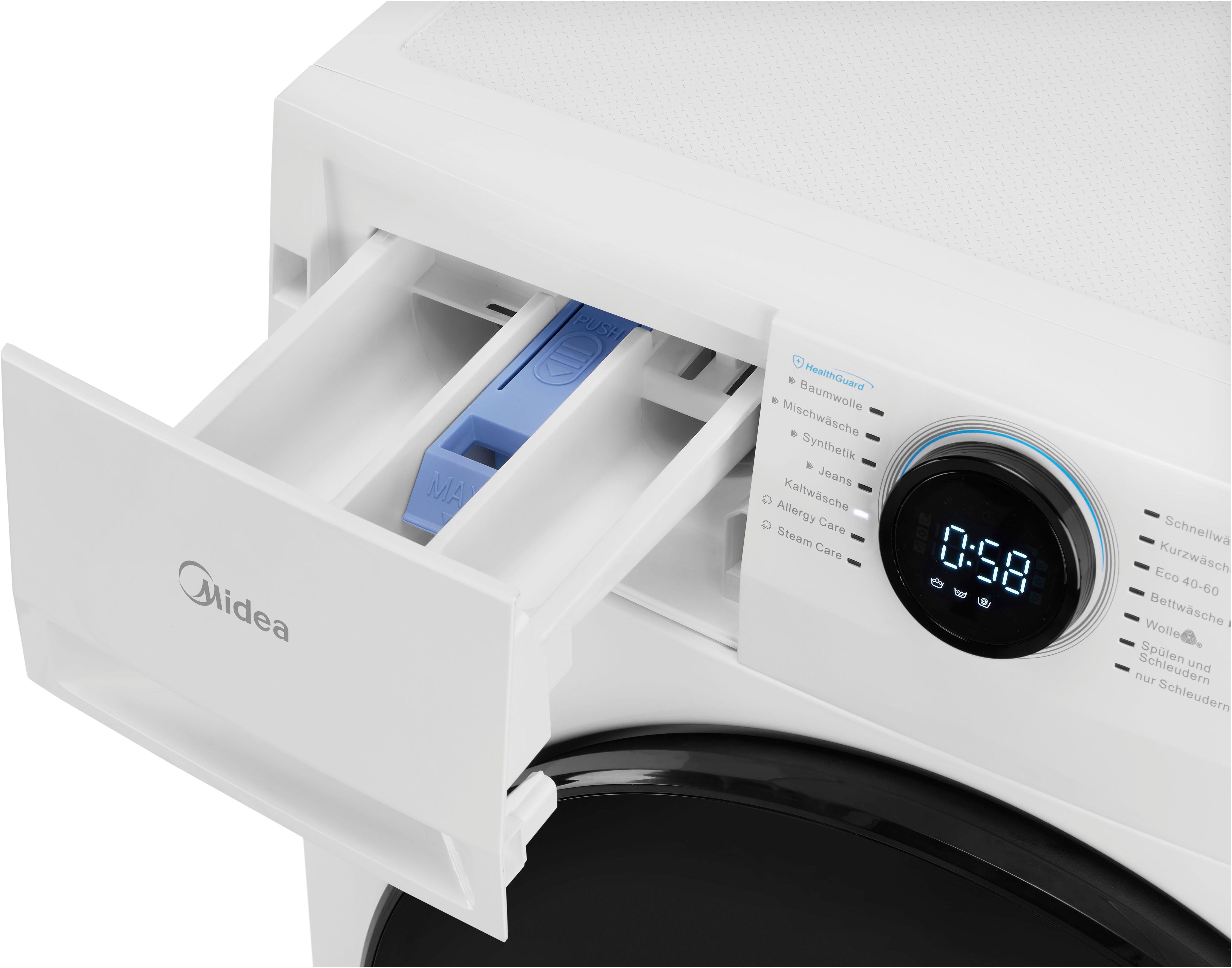 Midea Waschmaschine MF200W100WB-14A, 10 kg, 1400 U/min