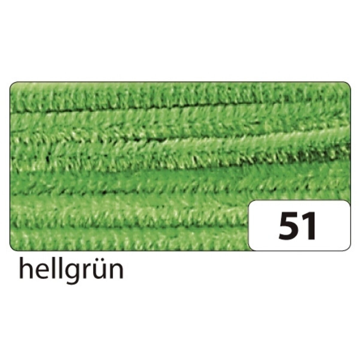 Folia Bastelfilz Chenilledraht - 8 mm 10 Stück hellgrün.