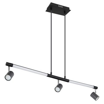 etc-shop LED Pendelleuchte, LED-Leuchtmittel fest verbaut, Warmweiß, LED Hängeleuchte Esstischlampe schwarz Spots beweglich Chrom L 100 cm