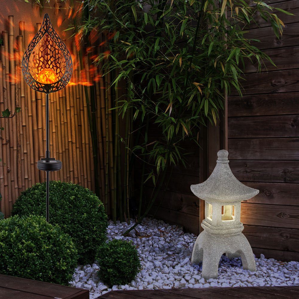LED-Leuchtmittel etc-shop LED fest Steckleuchte Warmweiß, verbaut, LED Außenleuchte Solarleuchte Gartendeko Dekolicht,