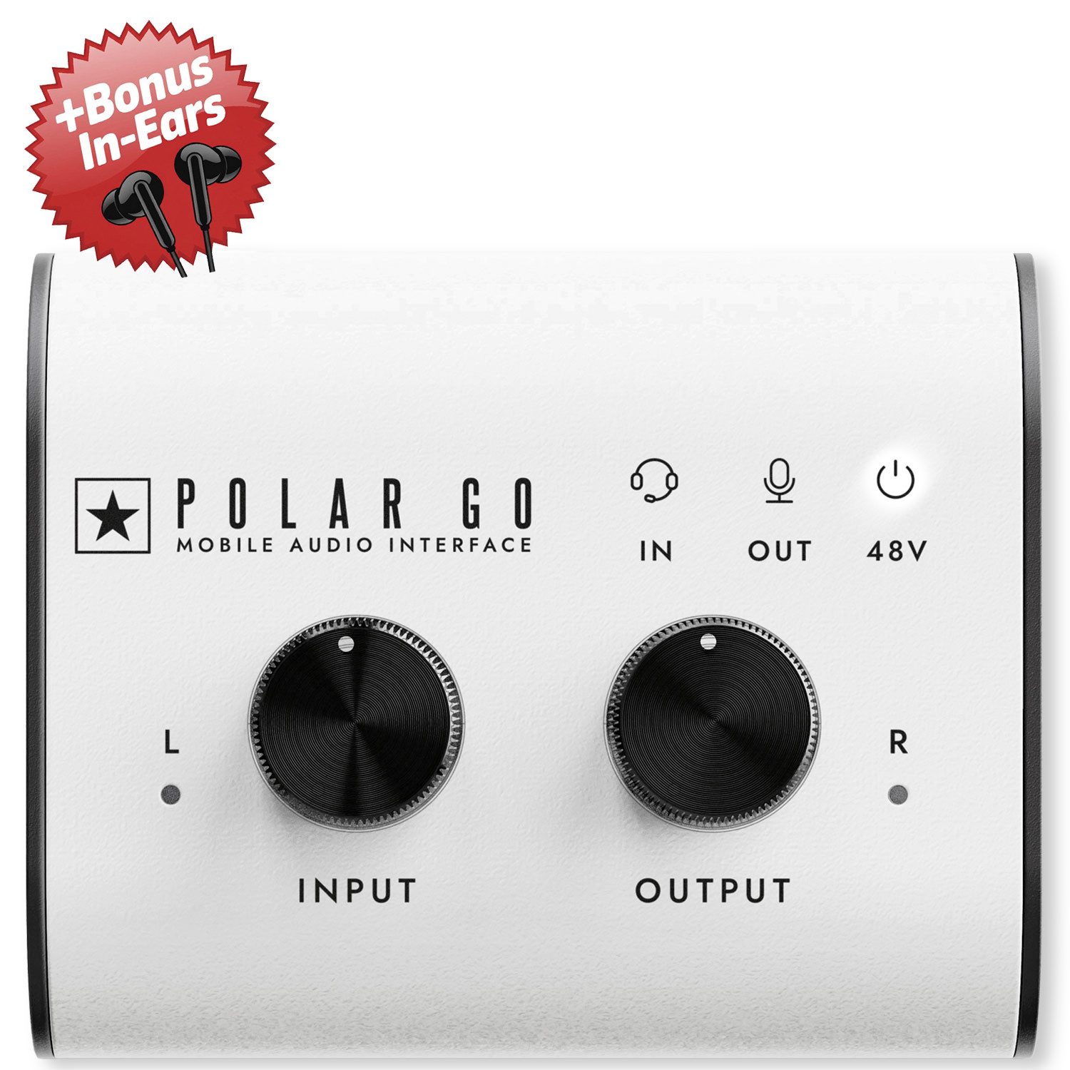 Blackstar Blackstar Polar GO mobiles 2-Kanal Interface + Bonus In-Ear Kopfhörer Digitales Aufnahmegerät (Mobiles Audio-Interface mit eingebauten Mikrofonen)