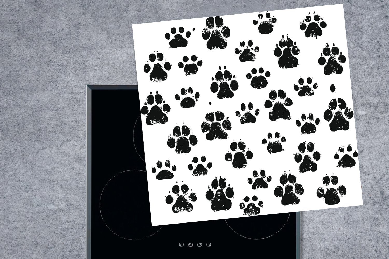 MuchoWow Herdblende-/Abdeckplatte Design - Hund, Ceranfeldabdeckung, Arbeitsplatte küche cm, - tlg), Vinyl, Katze für (1 78x78