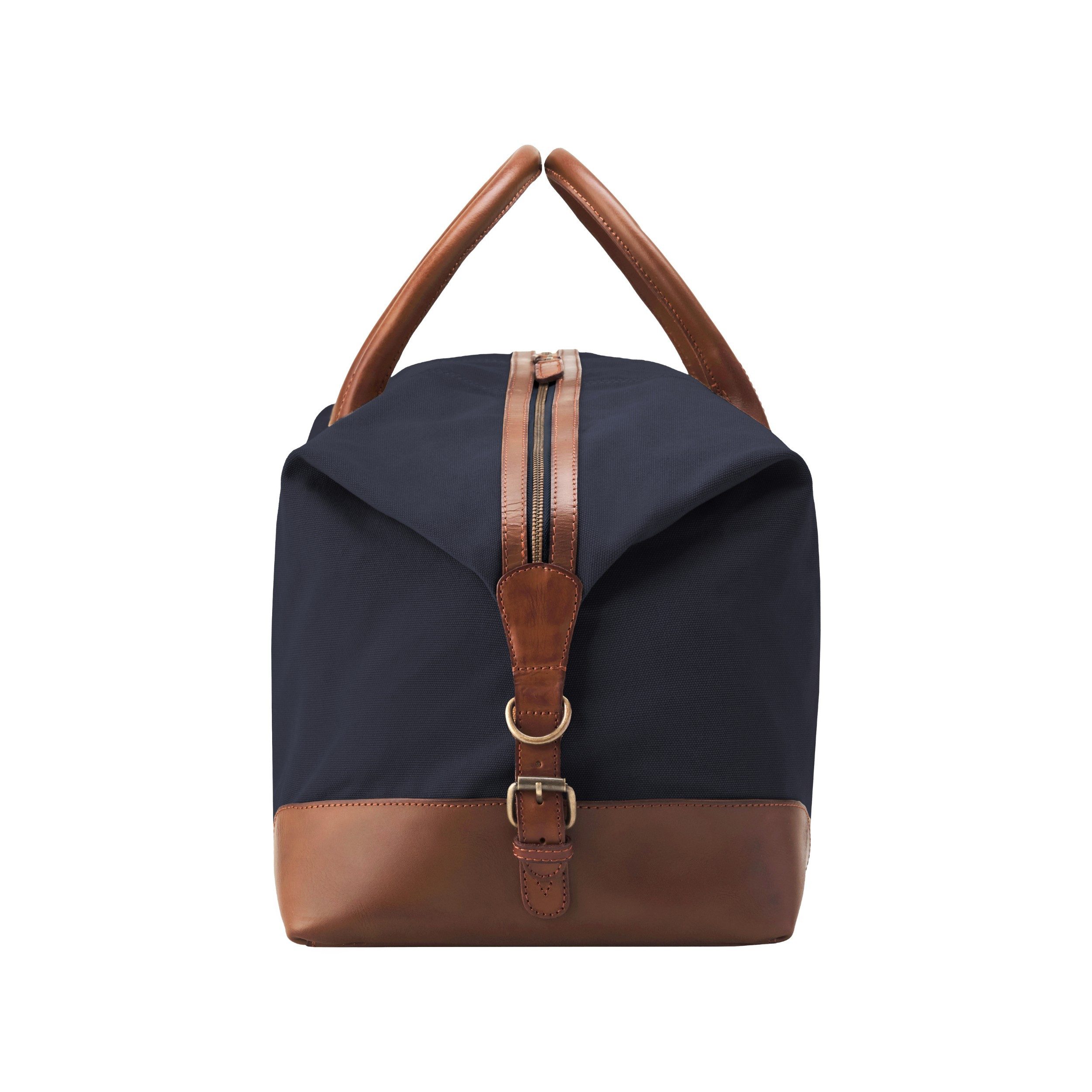 DRAKENSBERG Reisetasche Weekender »David« (60) Marine-Blau, Herren, Damen, Vintage, wasserabweisendes Canvas und Büffelleder