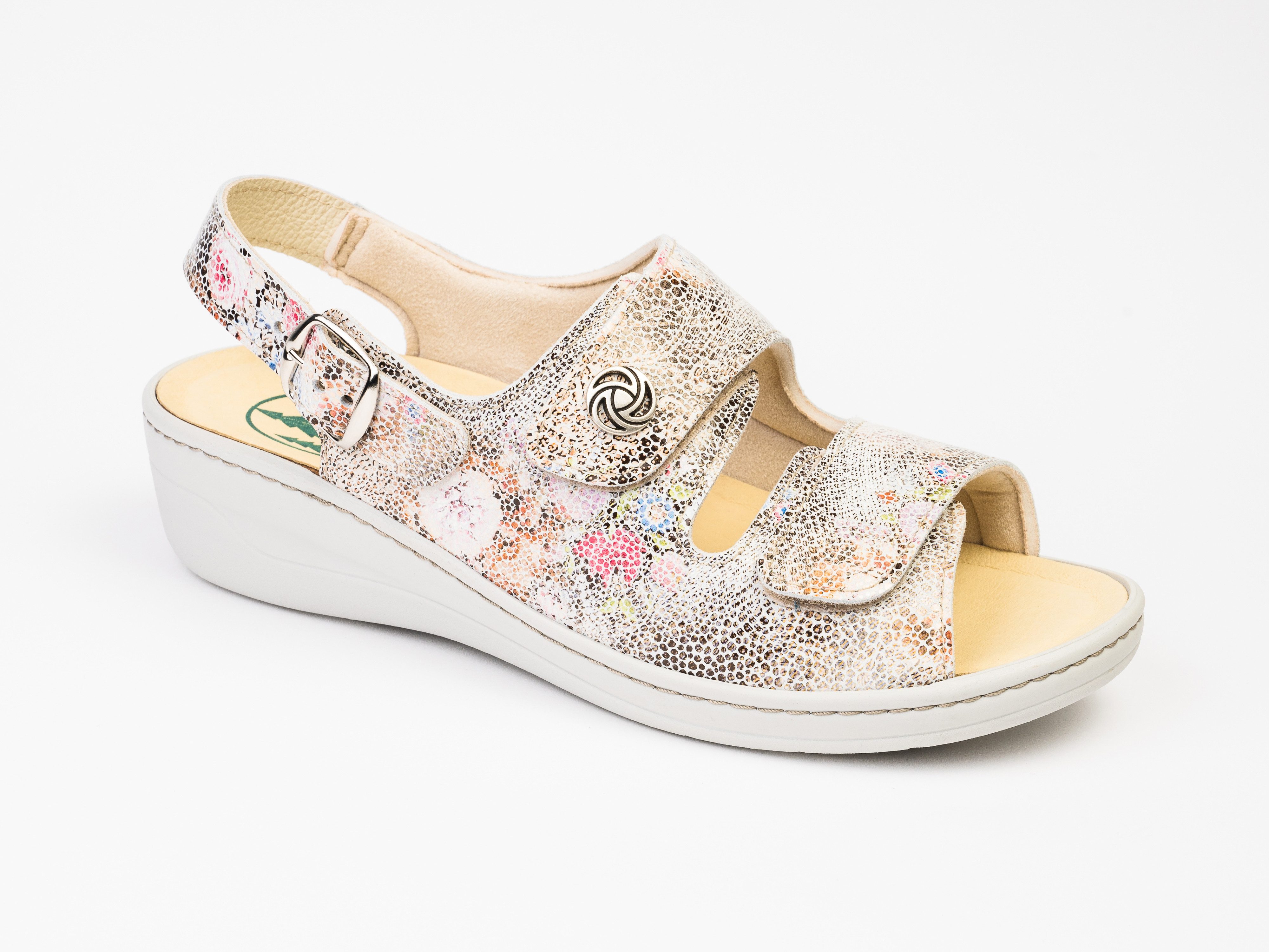 Franken-Schuhe Art. 270-W26 Farbe: bella Damen Sandale (mit loser Einlage und STRETCH geeignet bei Hallux Valgus -" Made in Germany) Weite "H-plus"