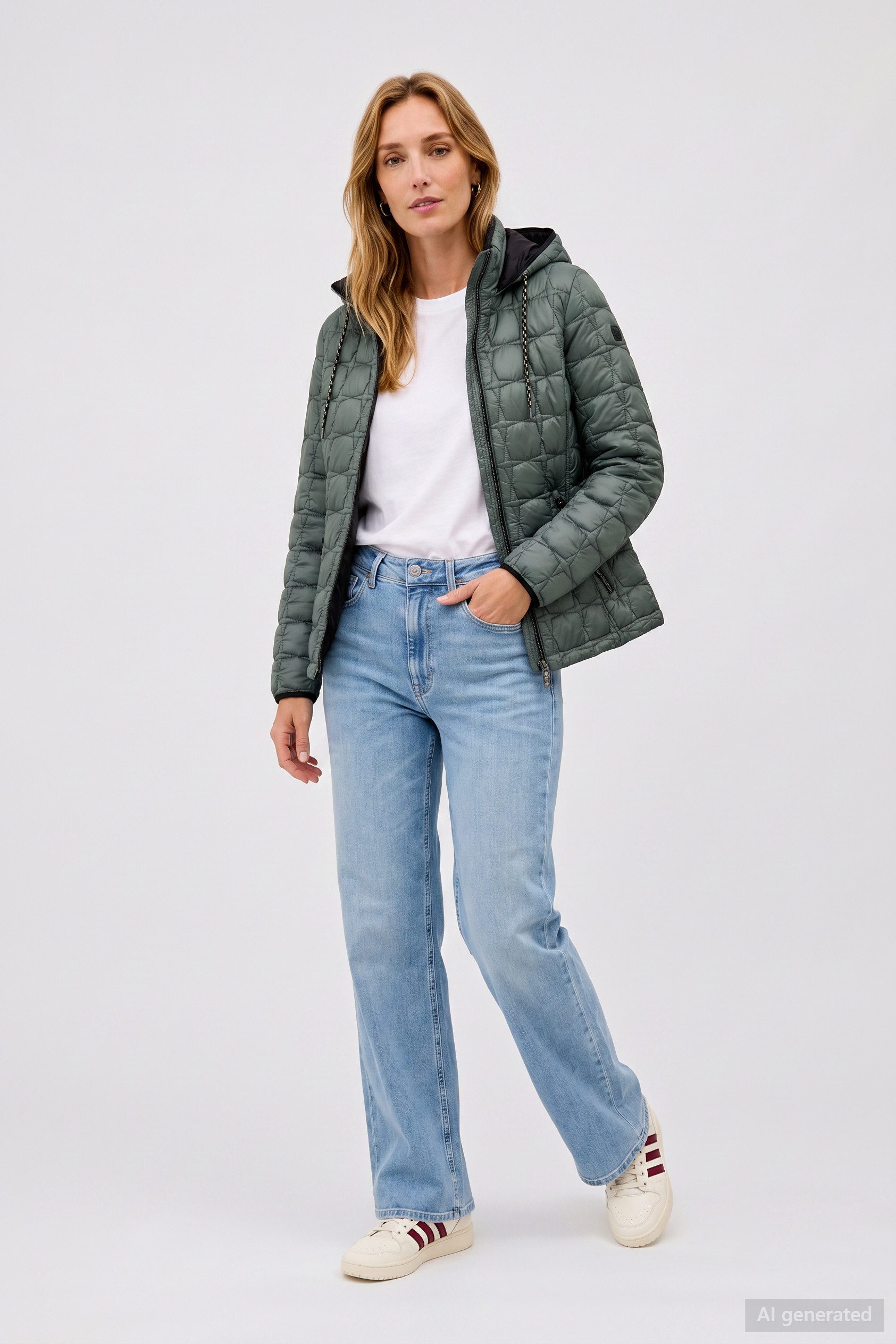 Barbara Lebek Steppjacke warme Damenjacke oder Herbstjacke mit abnehmbarer Kapuze