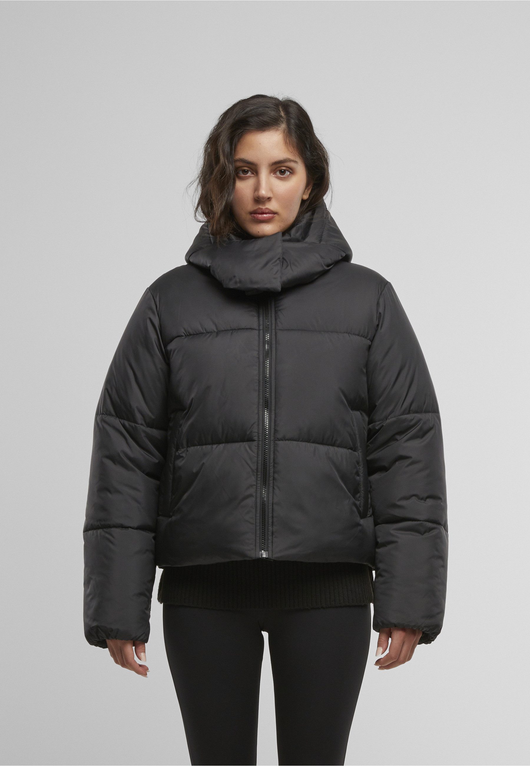 URBAN CLASSICS Winterjacke Urban Classics Ladies Hooded Collar Puffer Jacket (1-St)