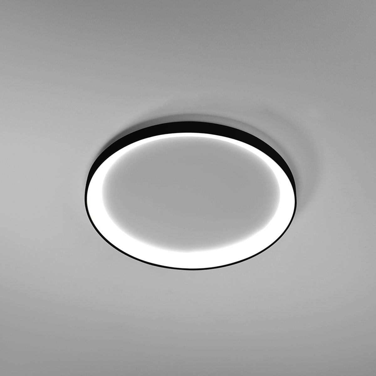 Vivida International Deckenleuchten Lifering-R Deckenleuchte, Schwarz, Ø: 58 cm, LED wechselbar, Warmweiß, Deckenlampe