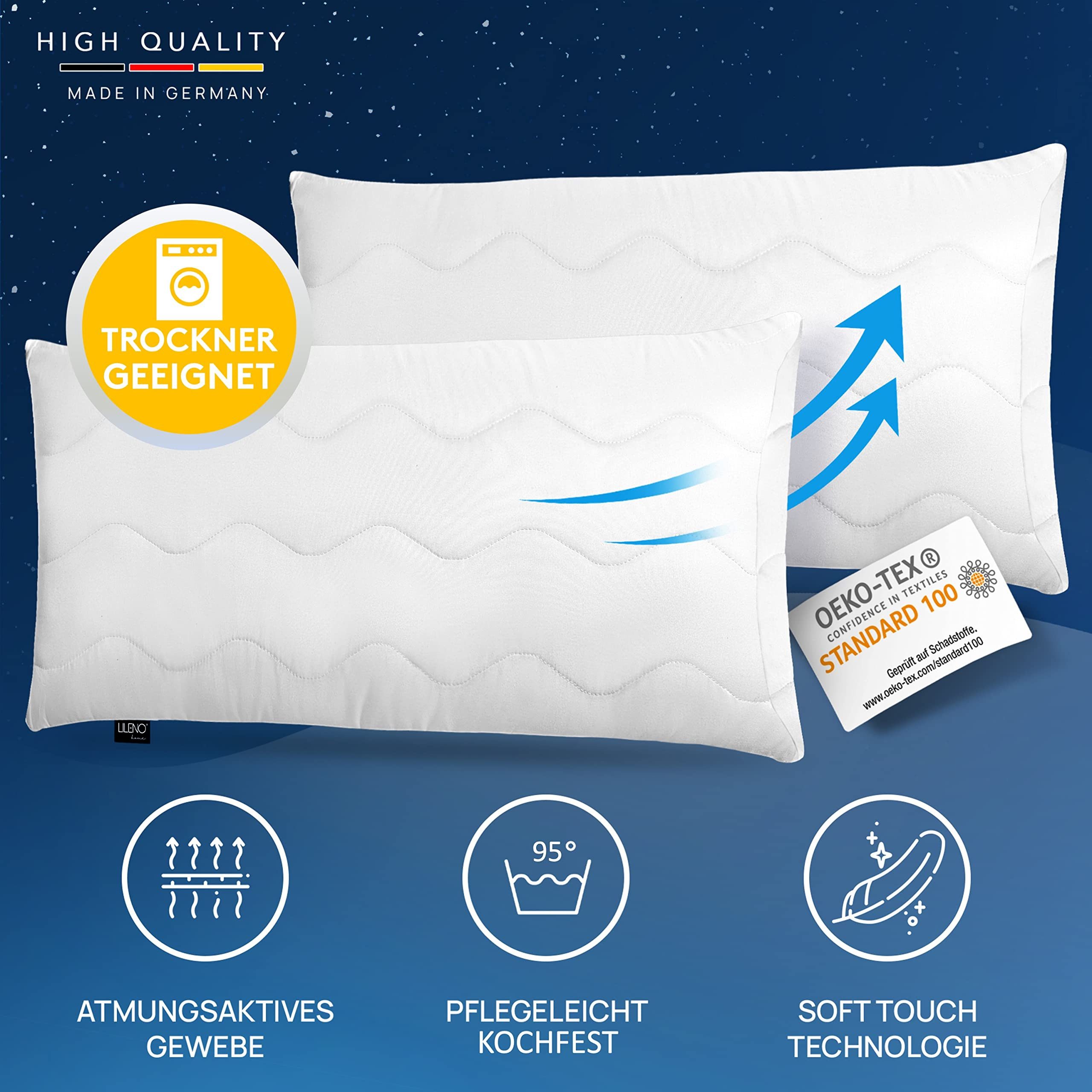 LILENO HOME Kopfkissen - gestepptes Kissen in verschiedenen Größen - Made i günstig online kaufen