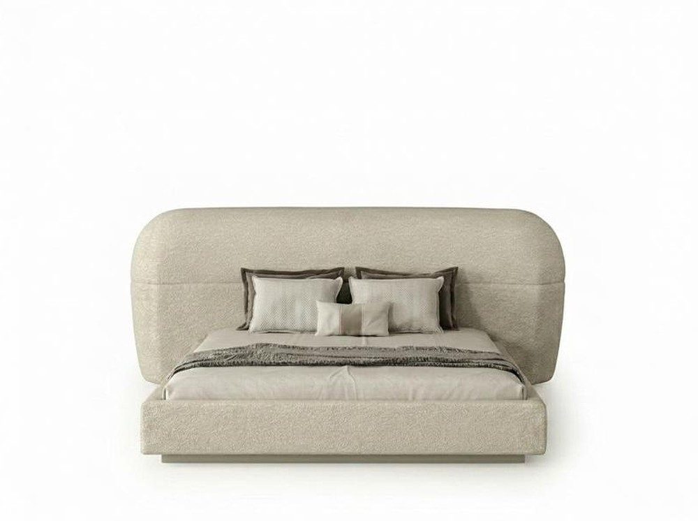 Xlmoebel Polsterbett Modernes Polsterbett Beige Doppelbett Schlafzimmer Design Kopfteil (1-tlg., 1-tlg)