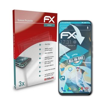 atFoliX Schutzfolie Displayschutzfolie für ZTE Axon 20, (3 Folien), Ultraklar und flexibel