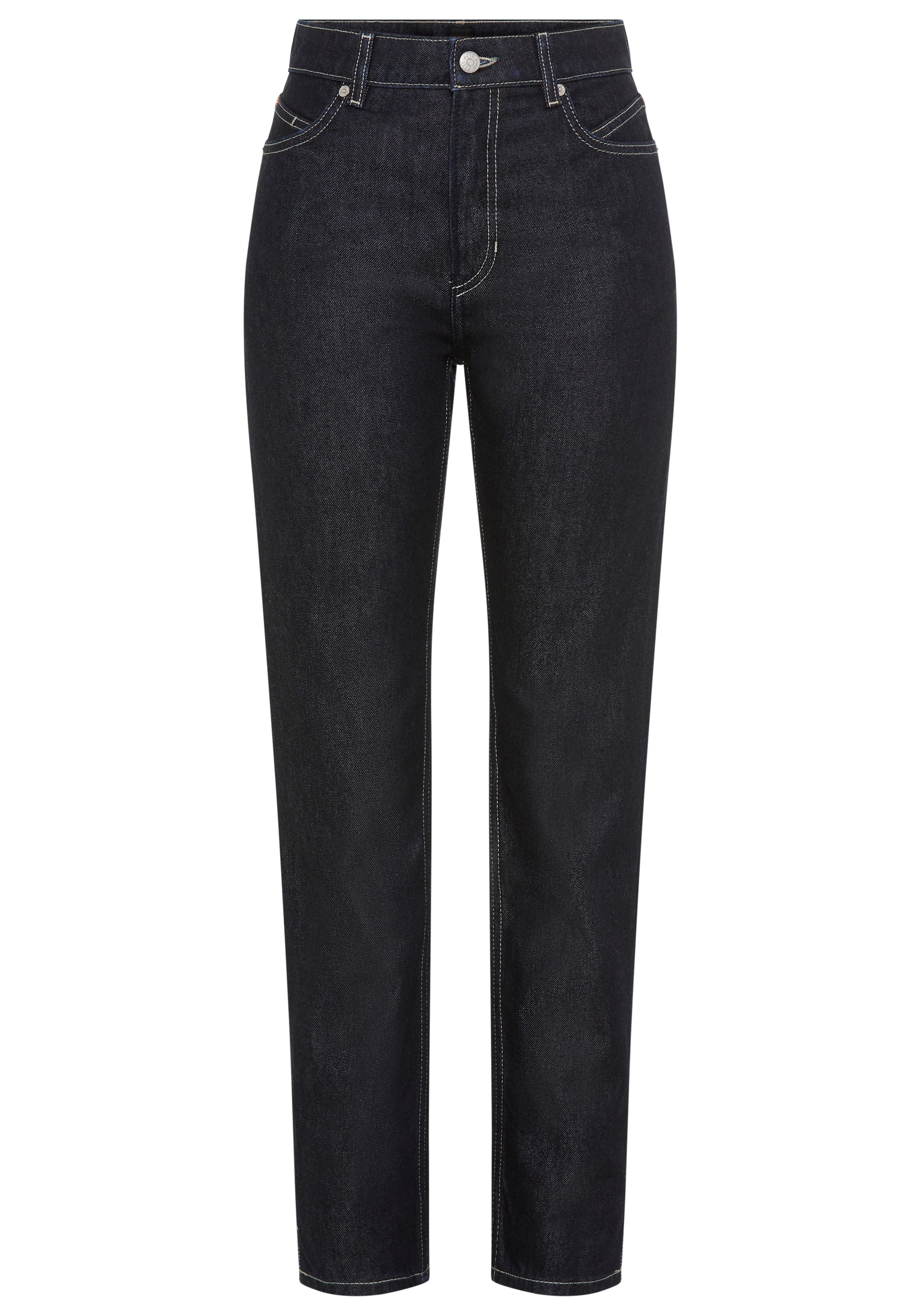 BOSS ORANGE High-waist-Jeans ADA SLIM HR 1.0 Premium Damenmode mit kleinen Schlitzen am Saum