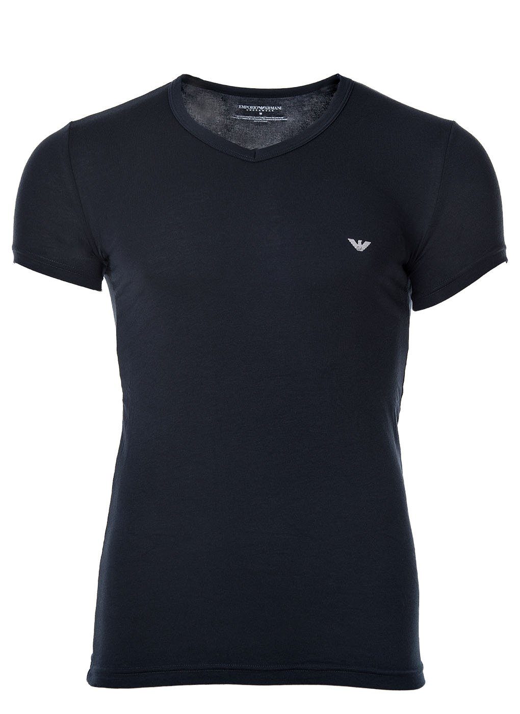 Emporio Armani T-Shirt 2er V-Ausschnitt - Herren T-Shirt V-Neck, Pack grau/marine