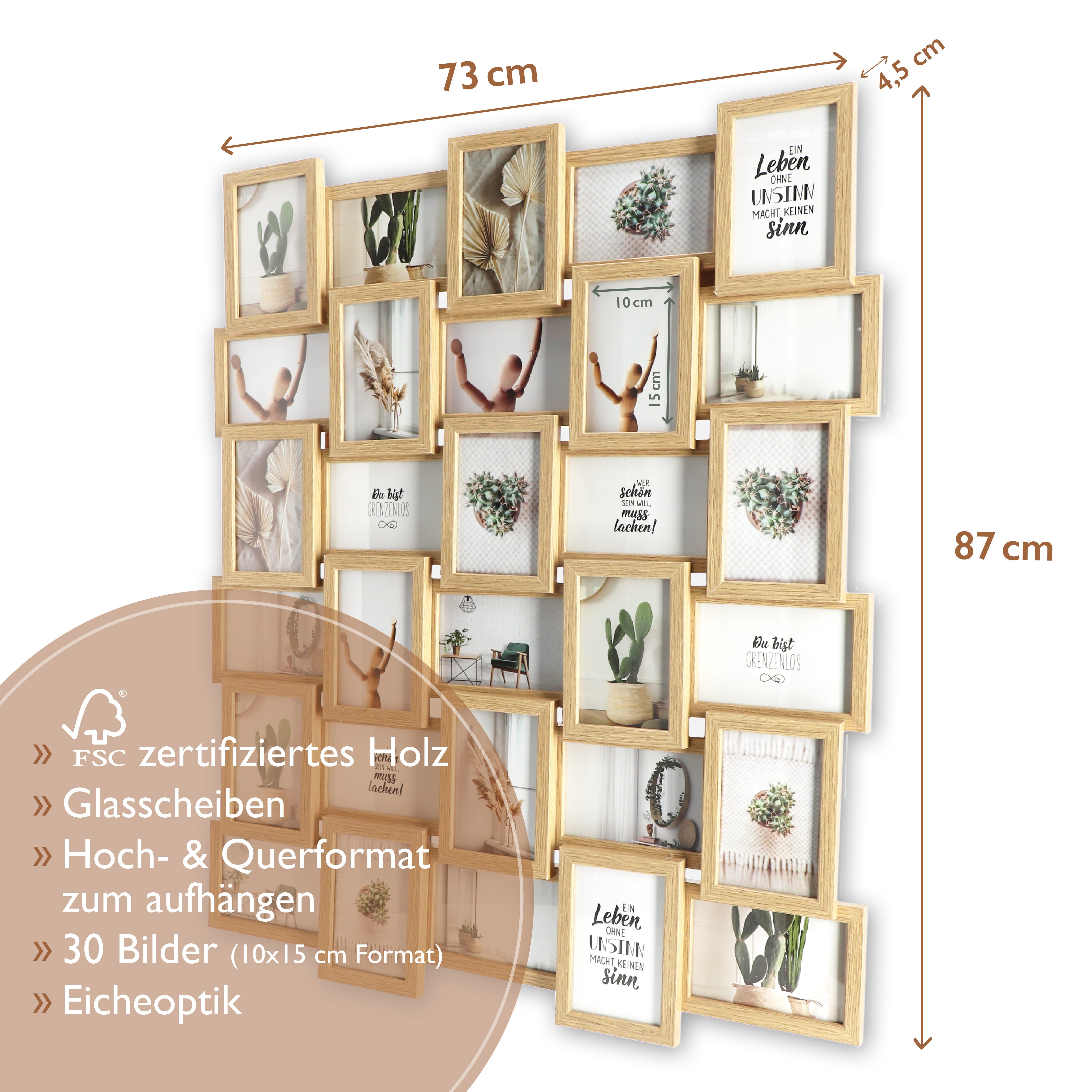 Wackadoo Living Bilderrahmen Collage Holzbilderrahmen Galerie mit Glas und günstig online kaufen