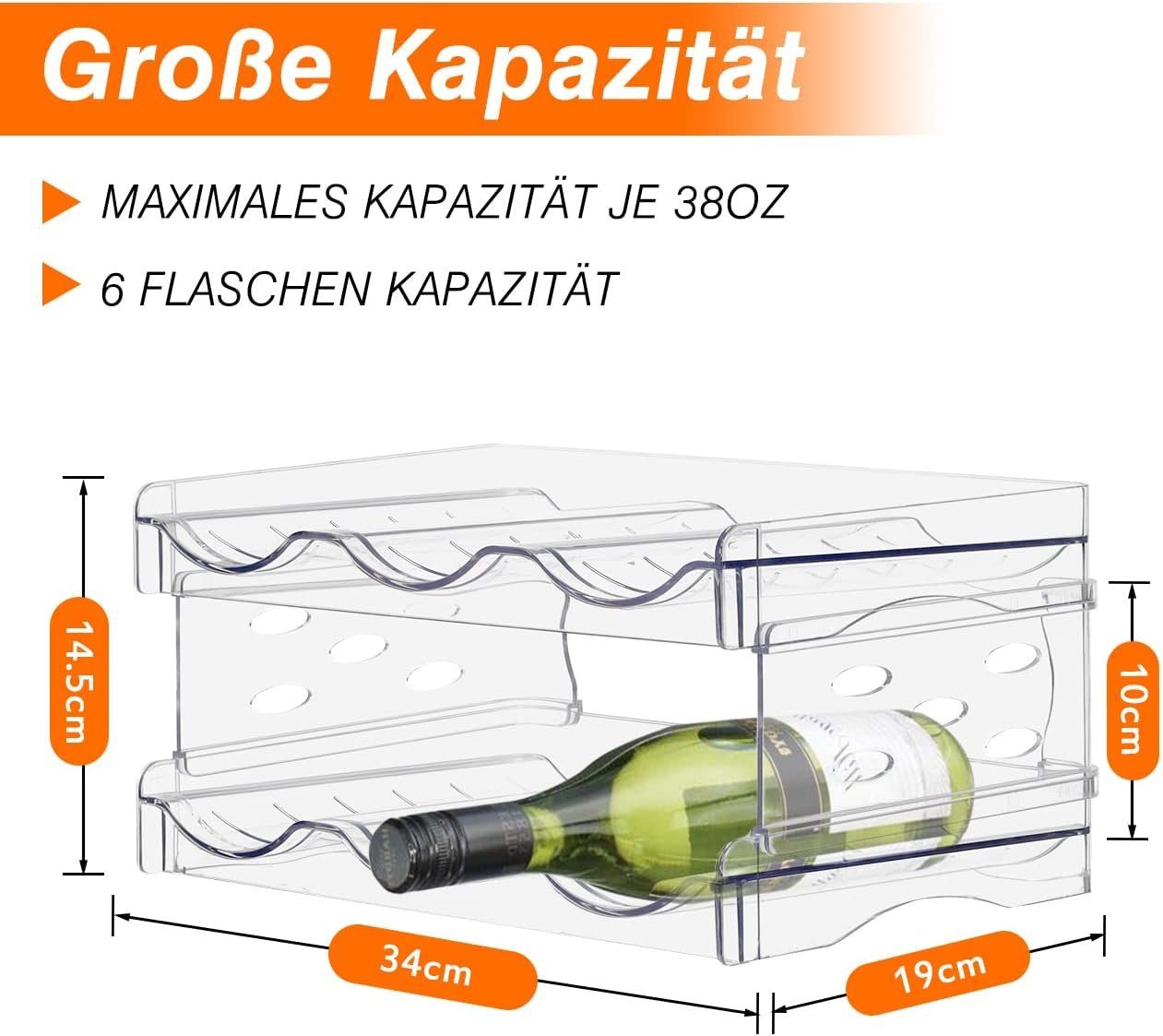 autolock Küchenorganizer-Set Flaschenregal Stapelbar Weinregal, (2-tlg) white Flaschenhalter Kühlschrank, 2pcs