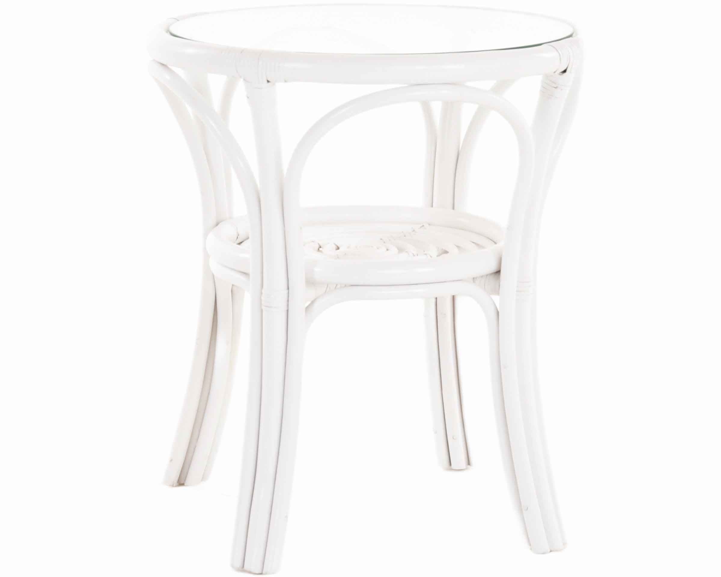 Krines Home Beistelltisch Rattantisch klein Ø 56 cm mit Glasplatte Beistelltisch Kaffeetisch, Wohnzimmertisch rund